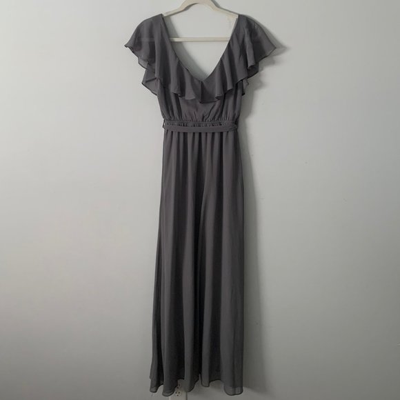 Grey Maxi Wrap Dress - Picture 2 of 2